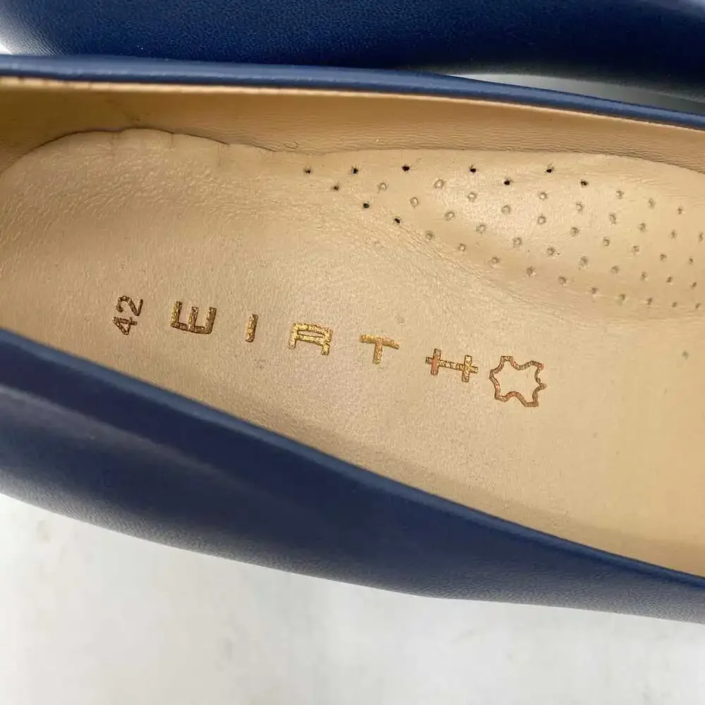 Wirth Blue Leather Block Heel Pumps | EU 42 (US 11)